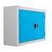 Wall Mounted Workplace Cupboard - Light Blue Doors - 1 Shelf - H.570 W.850 D.255