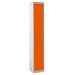 Spectrum Locker - 1 Compartment - Chilli Pepper Orange Doors - H.1800 W.380 D.380