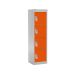 Spectrum School Locker - 4 Compartment - Chilli Pepper Orange Doors - H.1235 W.300 D.300