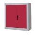 Security Cupboard - Red Doors - 2 Shelves - H.1200 W.1200 D.460