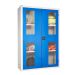 Vision Door Cupboard - Dark Blue Doors - 3 Shelves - H.1800 W.1200 D.460