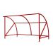 Dudley Cycle Shelter with Perspex Panels - Galvanised & Powder Coated Red - H.2230 W.2000 D.2150
