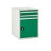 Euroslide 2 Drawer & Cupboard - 2x100mm, 1x500mm - H.825 W.600 D.650 - Green