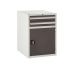 Euroslide 2 Drawer & Cupboard - 2x100mm, 1x500mm - H.825 W.600 D.650 - Dark Grey