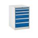 Euroslide 5 Drawer - 2x100mm, 2x150mm, 1x200mm - H.825 W.600 D.650 - Dark Blue