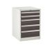 Euroslide 5 Drawer - 2x100mm, 2x150mm, 1x200mm - H.825 W.600 D.650 - Dark Grey