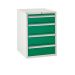Euroslide 4 Drawer - 1x150mm, 3x200mm - H.825 W.600 D.650 - Green