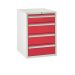 Euroslide 4 Drawer - 1x150mm, 3x200mm - H.825 W.600 D.650 - Red