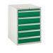 Euroslide 5 Drawer - 5x150mm - H.825 W.600 D.650 - Green