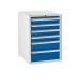 Euroslide 6 Drawer - 4x100mm, 1x150mm, 1x200mm - H.825 W.600 D.650 - Dark Blue