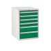 Euroslide 6 Drawer - 4x100mm, 1x150mm, 1x200mm - H.825 W.600 D.650 - Green