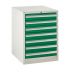 Euroslide 7 Drawer - 7x100mm - H.825 W.600 D.650 - Green