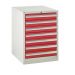 Euroslide 7 Drawer - 7x100mm - H.825 W.600 D.650 - Red