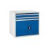 Euroslide 2 Drawer & Cupboard - 2x100mm, 1x500mm - H.825 W.900 D.650 - Dark Blue