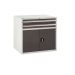 Euroslide 2 Drawer & Cupboard - 2x100mm, 1x500mm - H.825 W.900 D.650 - Dark Grey