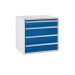 Euroslide 4 Drawer - 1x150mm, 3x200mm - H.825 W.900 D.650 - Dark Blue