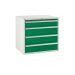 Euroslide 4 Drawer - 1x150mm, 3x200mm - H.825 W.900 D.650 - Green