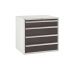 Euroslide 4 Drawer - 1x150mm, 3x200mm - H.825 W.900 D.650 - Dark Grey