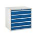 Euroslide 5 Drawer - 5x150mm - H.825 W.900 D.650 - Dark Blue