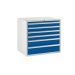 Euroslide 6 Drawer - 4x100mm, 1x150mm, 1x200mm - H.825 W.900 D.650 - Dark Blue