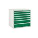 Euroslide 6 Drawer - 4x100mm, 1x150mm, 1x200mm - H.825 W.900 D.650 - Green