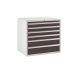 Euroslide 6 Drawer - 4x100mm, 1x150mm, 1x200mm - H.825 W.900 D.650 - Dark Grey