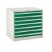 Euroslide 7 Drawer - 7x100mm - H.825 W.900 D.650 - Green