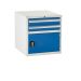 Euroslide Superbench Cabinets - 2 Drawer & Cupboard 2x100mm, 1x300mm - H.620 W.600 D.650 - Blue