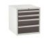 Euroslide Superbench Cabinets - 4 Drawer 2x100mm, 1x150mm, 1x200mm - H.620 W.600 D.650 - Dark Grey