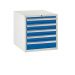 Euroslide Superbench Cabinets - 5 Drawer 4x100mm, 1x150mm - H.620 W.600 D.650 - Blue