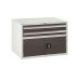 Euroslide Superbench Cabinets - 2 Drawer & Cupboard 2x100mm, 1x300mm - H.620 W.900 D.650 - Dark Grey 