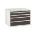 Euroslide Superbench Cabinets - 4 Drawer 2x100mm, 1x150mm, 1x200mm - H.620 W.900 D.650 - Dark Grey