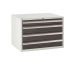 Euroslide Superbench Cabinets - 4 Drawer 1x100mm, 3x150mm - H.620 W.900 D.650 - Dark grey