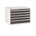 Euroslide Superbench Cabinets - 5 Drawer 4x100mm, 1x150mm - H.620 W.900 D.650 - Dark Grey