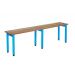 Standard Cloakroom Bench - Single Bench - Light Blue Frame - 450.2000.300