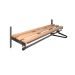 Wall Mounted Hanging Garment Rail - Oak Slats - 12 Captive Coat Hangers - H.315 W.1500 D.300