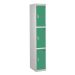 Secure Locker - Green Doors - H.1800 W.450 D.450 - 3 Compartment