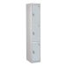 Secure Locker - Light Grey Doors - H.1800 W.300 D.300 - 3 Compartment