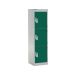 Spectrum School Locker - 3 Compartment - Guava Green Doors - H.1235 W.300 D.450