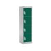 Spectrum School Locker - 4 Compartment - Guava Green Doors - H.1235 W.300 D.300