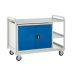 Euroslide Trolley Kit 11 - 2 Shelves & 900mm Euroslide Double Cupboard 1x550mm - Steel Worktop - Dark Blue
