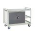 Euroslide Trolley Kit 11 - 2 Shelves & 900mm Euroslide Double Cupboard 1x550mm - Steel Worktop - Dark Grey