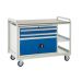 Euroslide Trolley Kit 12 - 2 Small Shelves - 900mm Euroslide 2 Drawer & Cupboard 2x100mm & 1x300mm - Laminate Worktop - Dark Blue