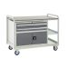 Euroslide Trolley Kit 12 - 2 Small Shelves - 900mm Euroslide 2 Drawer & Cupboard 2x100mm & 1x300mm - Laminate Worktop - Dark Grey