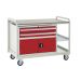 Euroslide Trolley Kit 12 - 2 Small Shelves - 900mm Euroslide 2 Drawer & Cupboard 2x100mm & 1x300mm - Laminate Worktop - Red