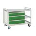 Euroslide Trolley Kit 13 - 2 Small Shelves - 900mm Euroslide 3 Drawer 1x150mm, 2x200mm - Steel Worktop - Green