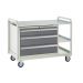Euroslide Trolley Kit 13 - 2 Small Shelves - 900mm Euroslide 3 Drawer 1x150mm, 2x200mm - Steel Worktop - Dark Grey