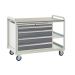 Euroslide Trolley Kit 14 - 2 Small Shelves - 900mm Euroslide 4 Drawer 1x100mm, 3x150mm - Laminate Worktop - Dark Grey
