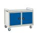 Euroslide Trolley Kit 17 - 2x Left Hand & Right Hand 600mm Euroslide Cupboard 1x550mm - Steel Worktop - Dark Blue
