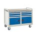 Euroslide Trolley Kit 18 - 2x Left Hand & Right Hand 600mm Euroslide 2 Drawer & Cupboard 2x100mm & 1x300mm - Laminate Worktop - Dark Blue